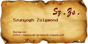 Szunyogh Zsigmond névjegykártya